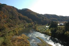 三戸望郷大橋から見える馬淵川の写真
