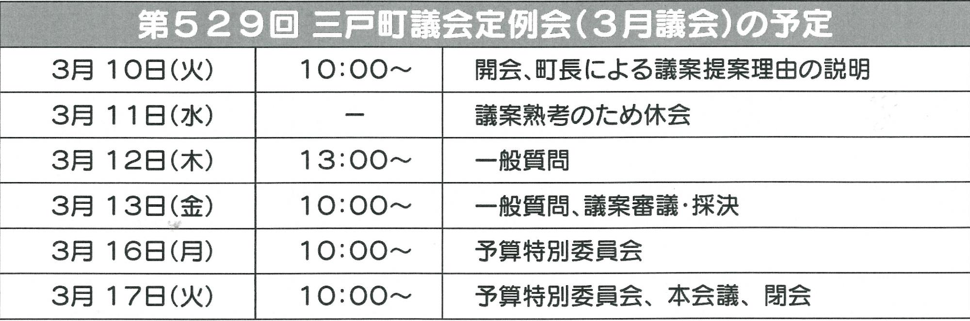 第529回議会日程