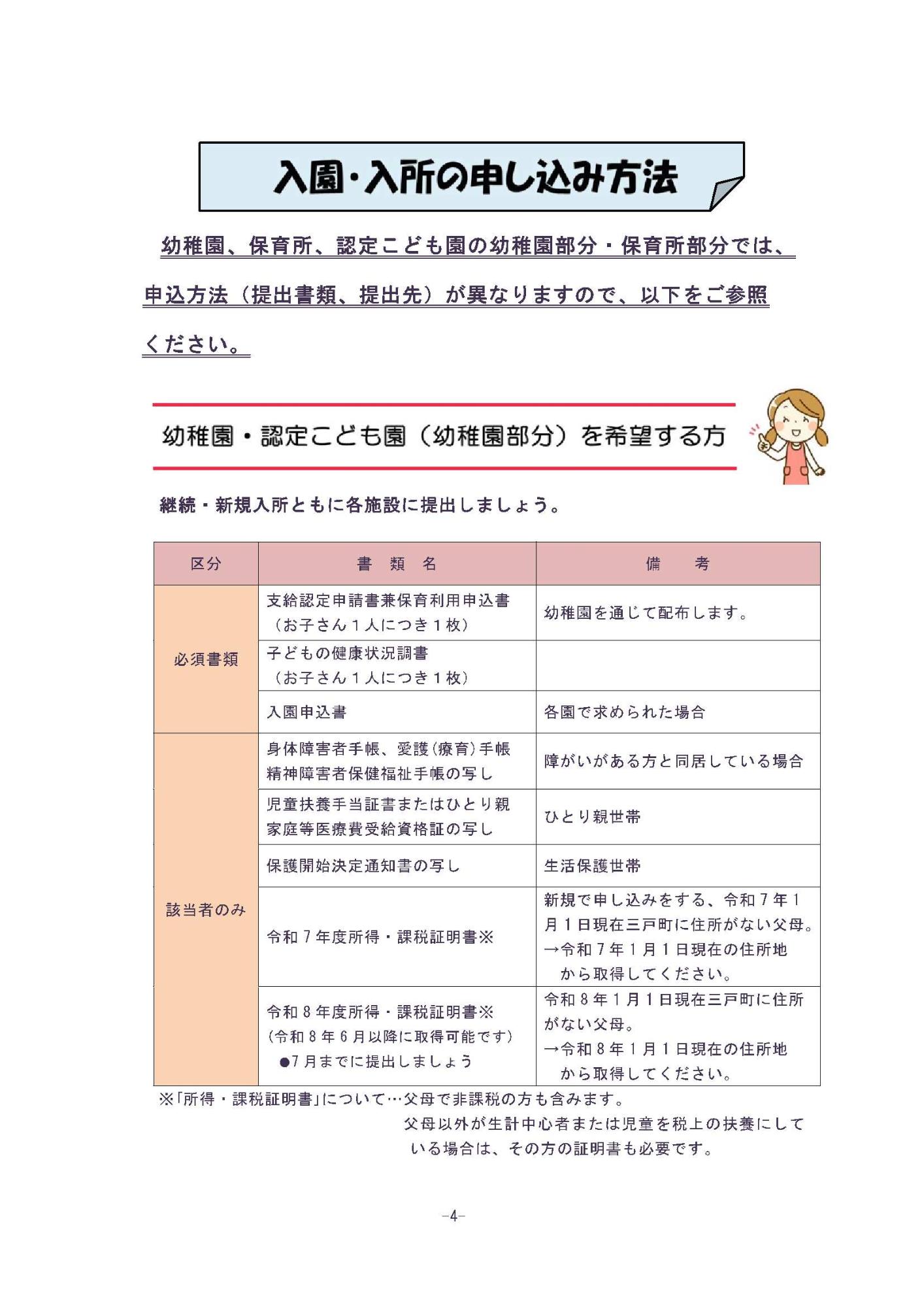 幼稚園部分申込